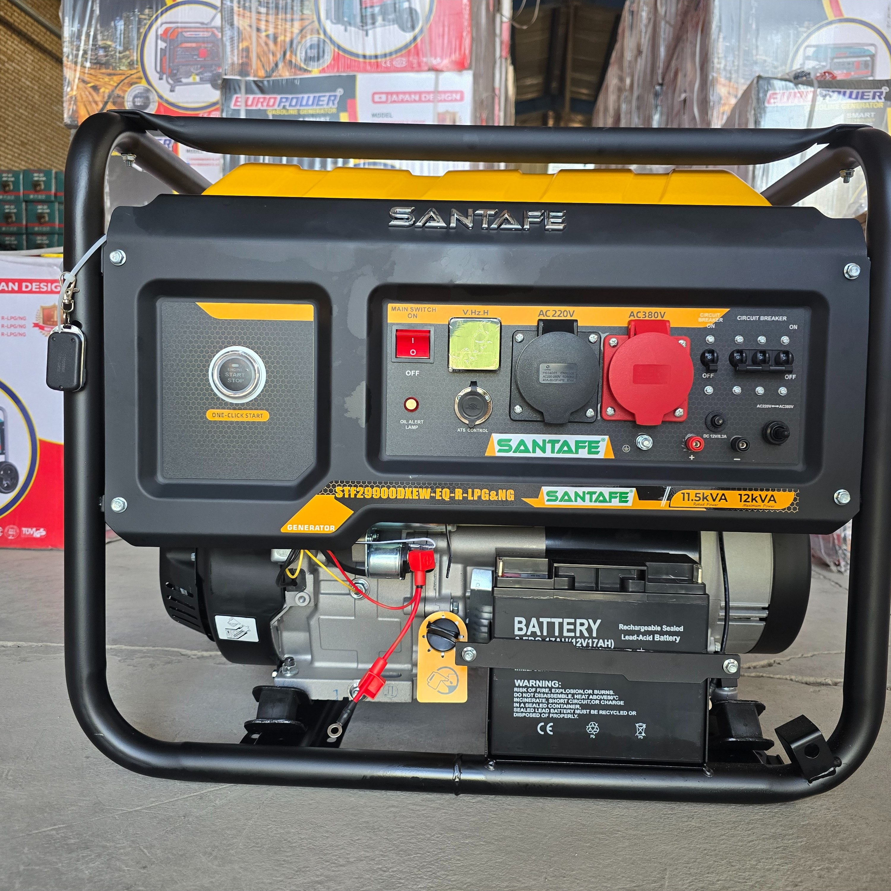 موتور برق صنعتی 12 کاوا تکفاز سه فاز سانتافه مدلSTF-29900-LPG.NG-EQ