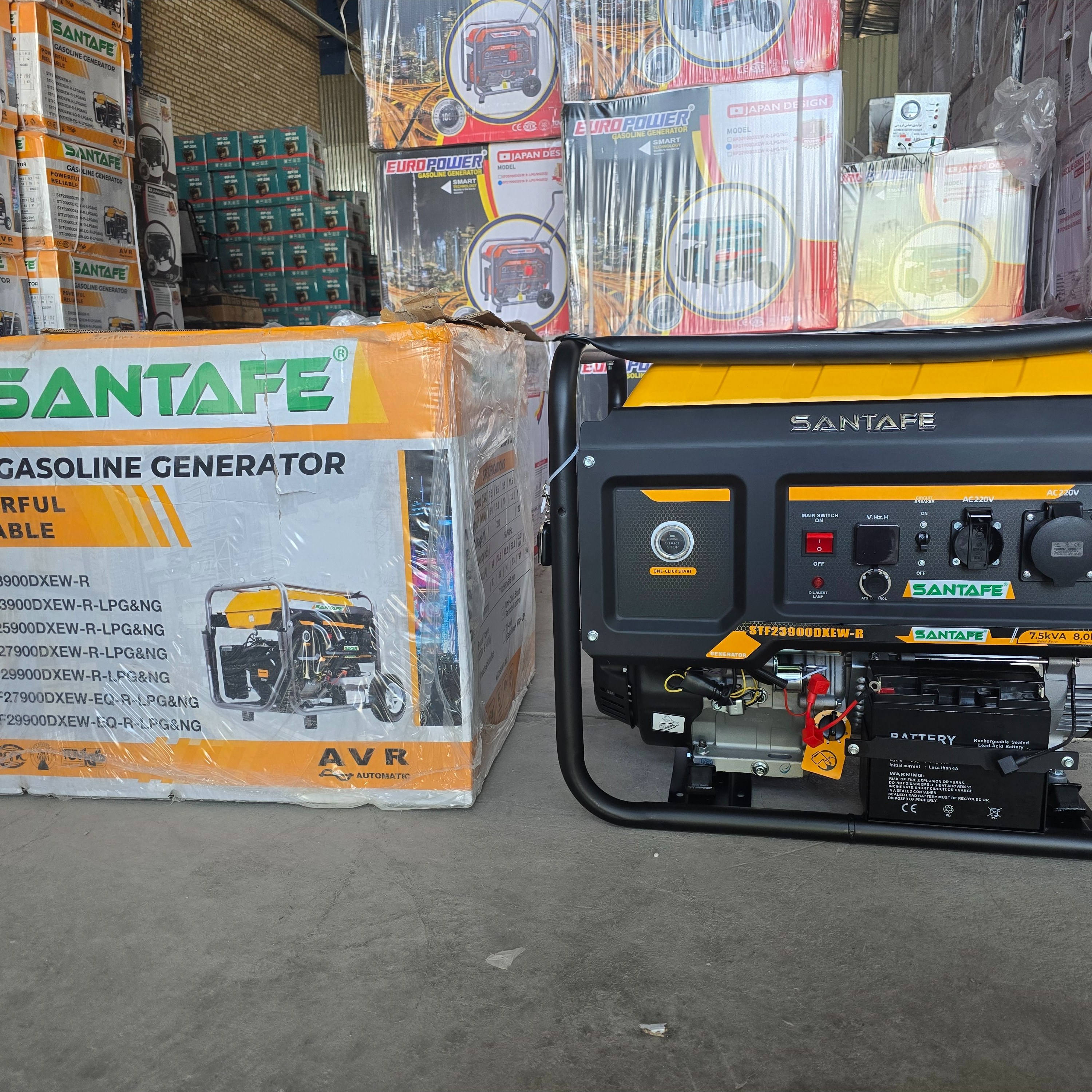 موتور برق صنعتی 8کاوا سه گانه سوز سانتافه مدلSTF-23900-LPG.NG