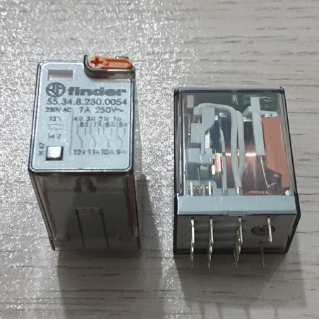 رله شیشه ای فیندر finder مدل 55.34.8.230.0054 - 230 ولت - 7 آمپر - 14 پایه