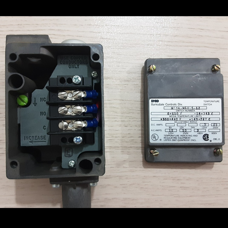 ترمومتر / ترموکوپل / ترموستات دما IMO Barksdale Controls Switch MT1H-M601S-12 - آلمان