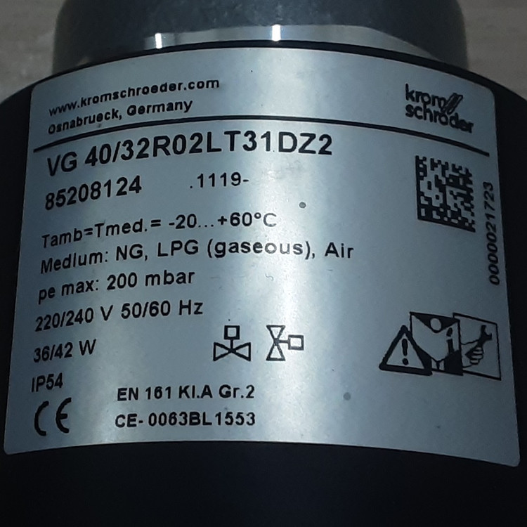 شیر برقی گاز کروم شرودر kromschroder تدریجی دنده ایی VG 40-32R02LT31DZ2