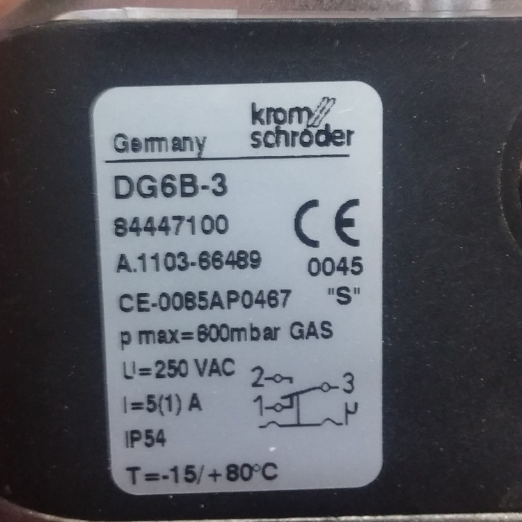 پرشر سوئیچ کروم شرودر kromschroder مدل DG6B-3