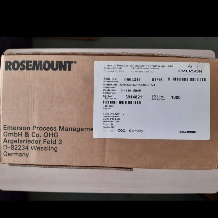 ترانسمیتر اختلاف فشار ROSEMOUNT مدل 2051CD2A22A1AB4D4DFQ4